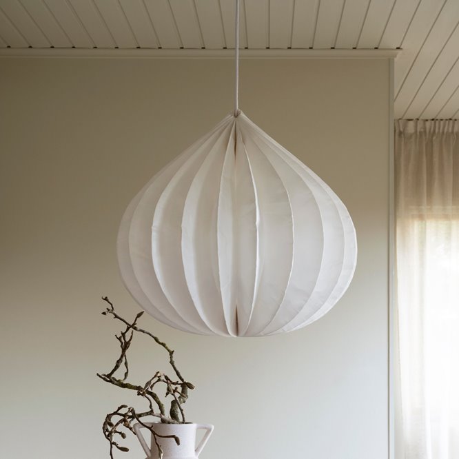 Lampa zewnętrzna wisząca tyvek biała Onion 48cm Watt Veke